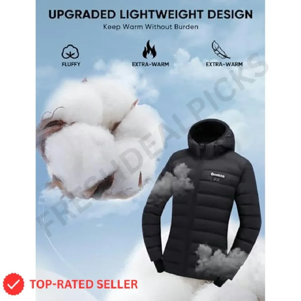 Lightweight Heated Jacket with Battery Pack and Gloves for Women Skiing Winter